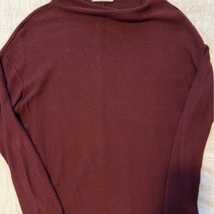 Wine colored mock-neck light weight old navy sweater